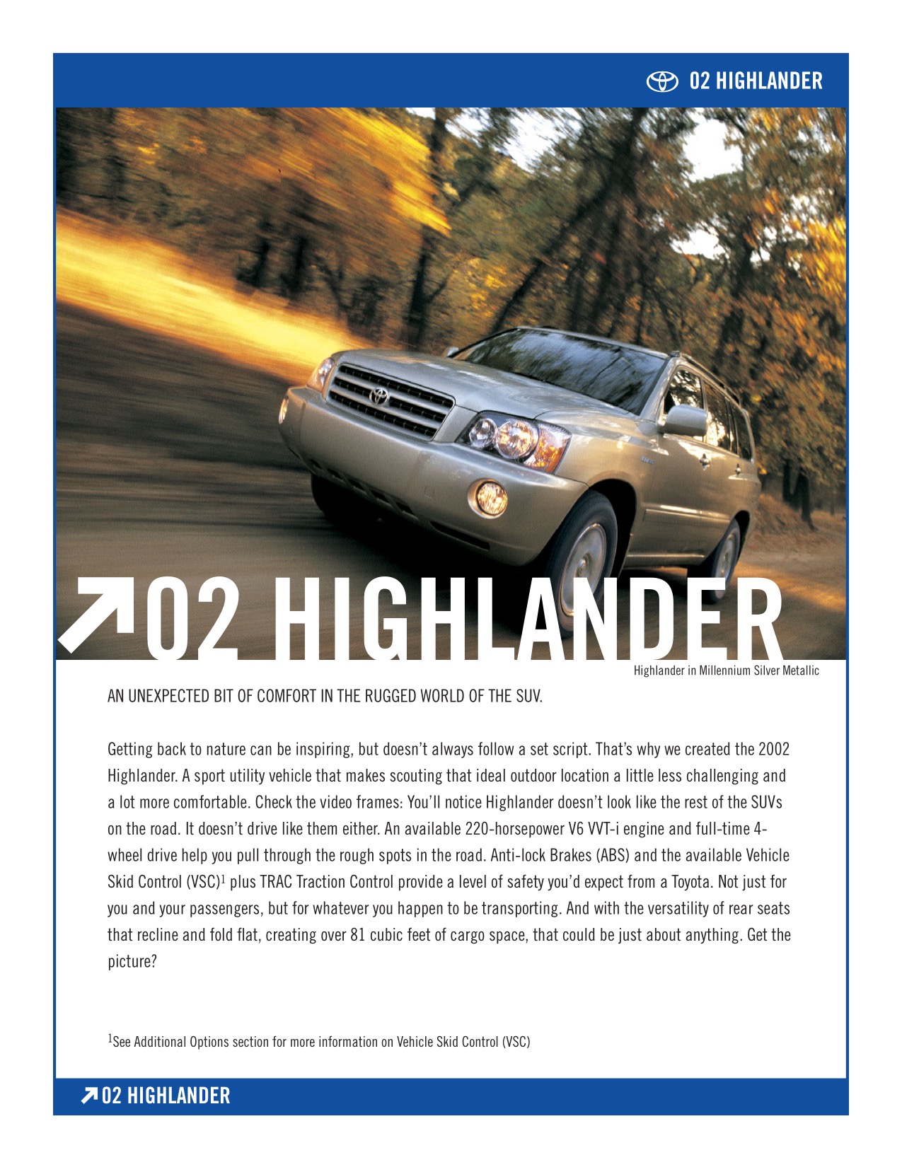2002 Toyota Highlander Brochure Page 4